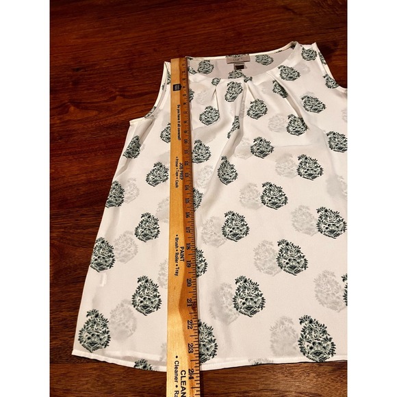 LOFT Outlet XS Sleeveless White Semi-Sheer Blouse Lightweight Summer Spring - Picture 10 of 10